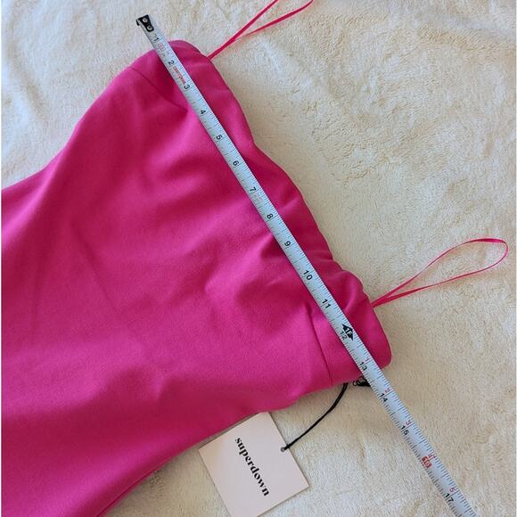 NWT Superdown Lilian Strapless Hot Pink Midi Bodycon Dress, size XS - Picture 7 of 9